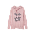 Hooded pullover knit with cherry print