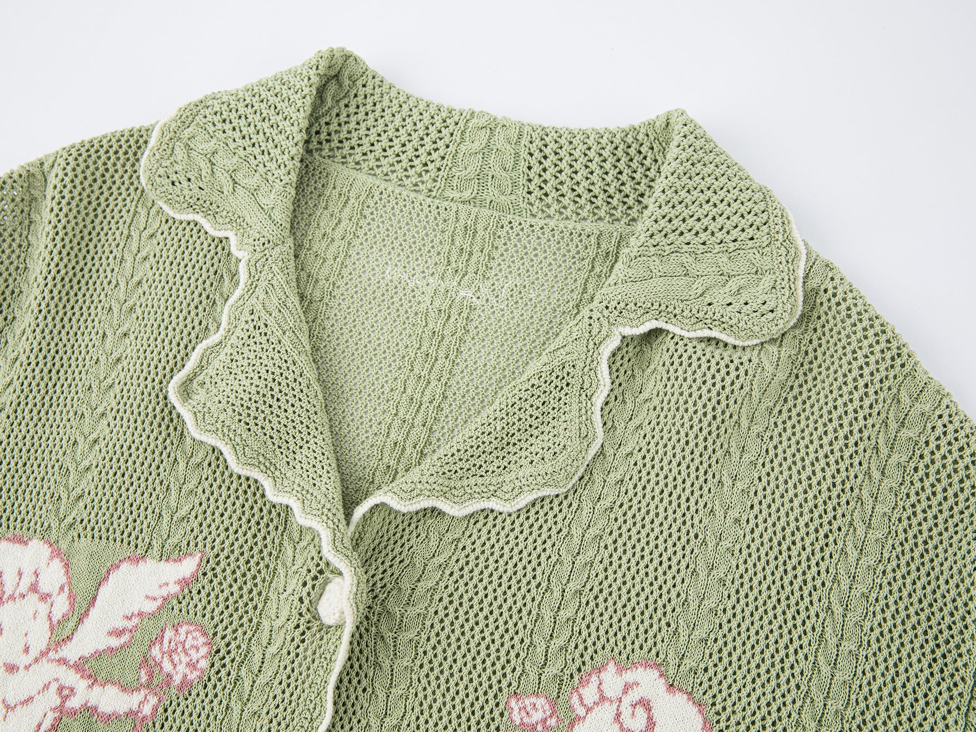 Knit cardigan with love and angel print