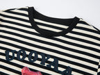 Striped long sleeve tee with gummy bear motif