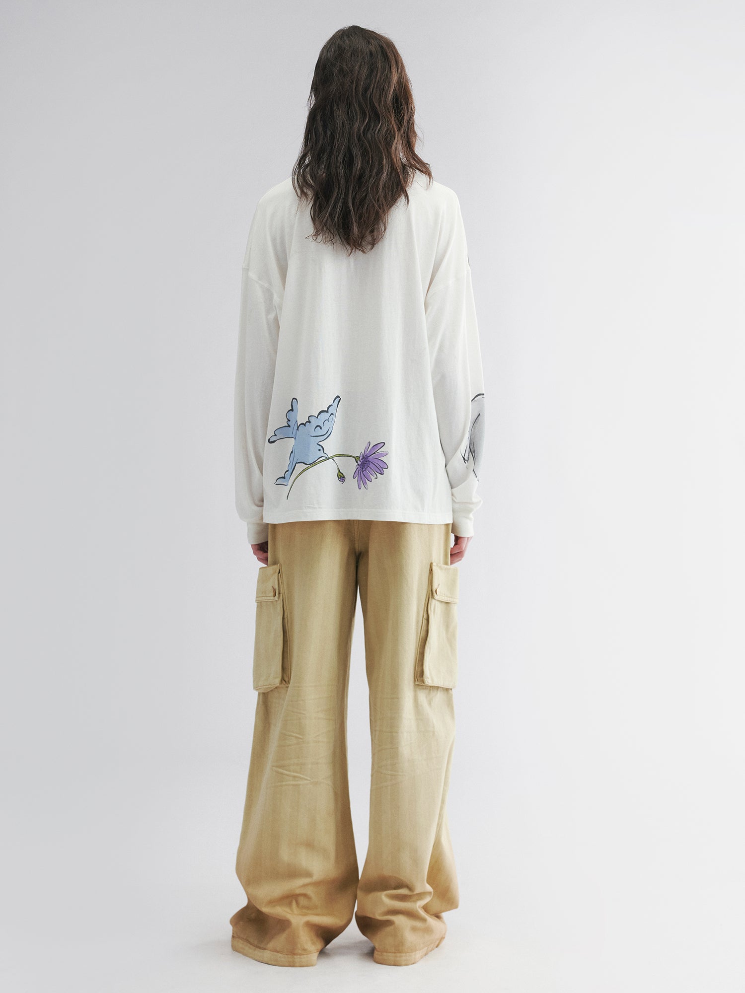 Long sleeve tee with love and angel print