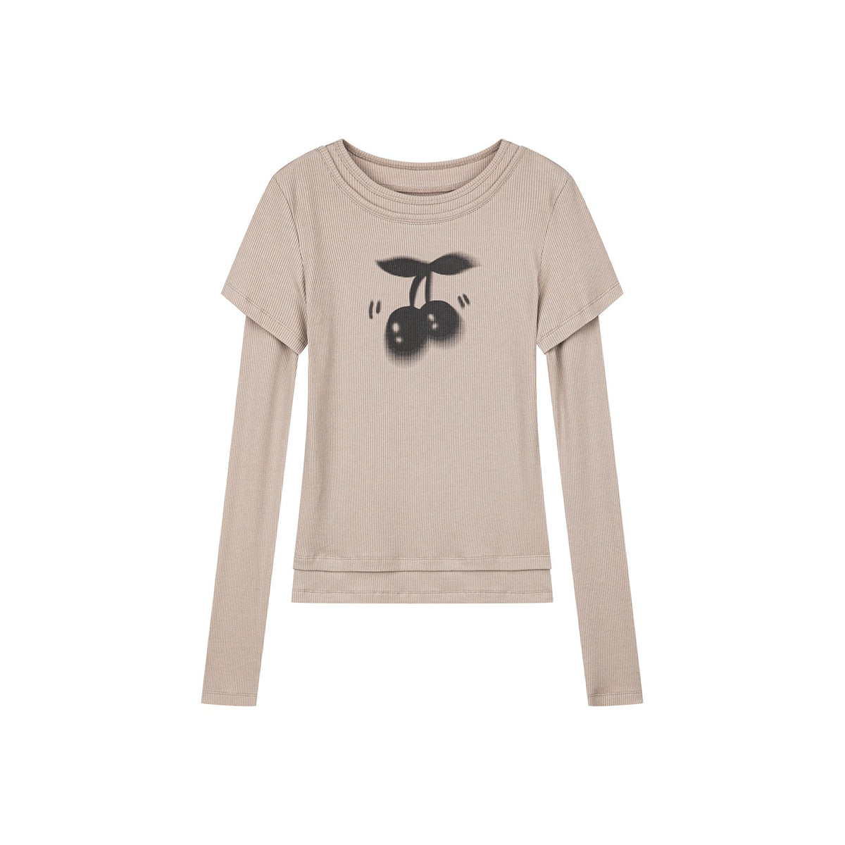 Layered tee with cherry print
