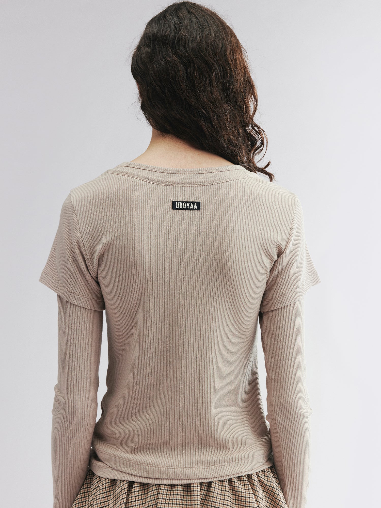 Layered tee with cherry print