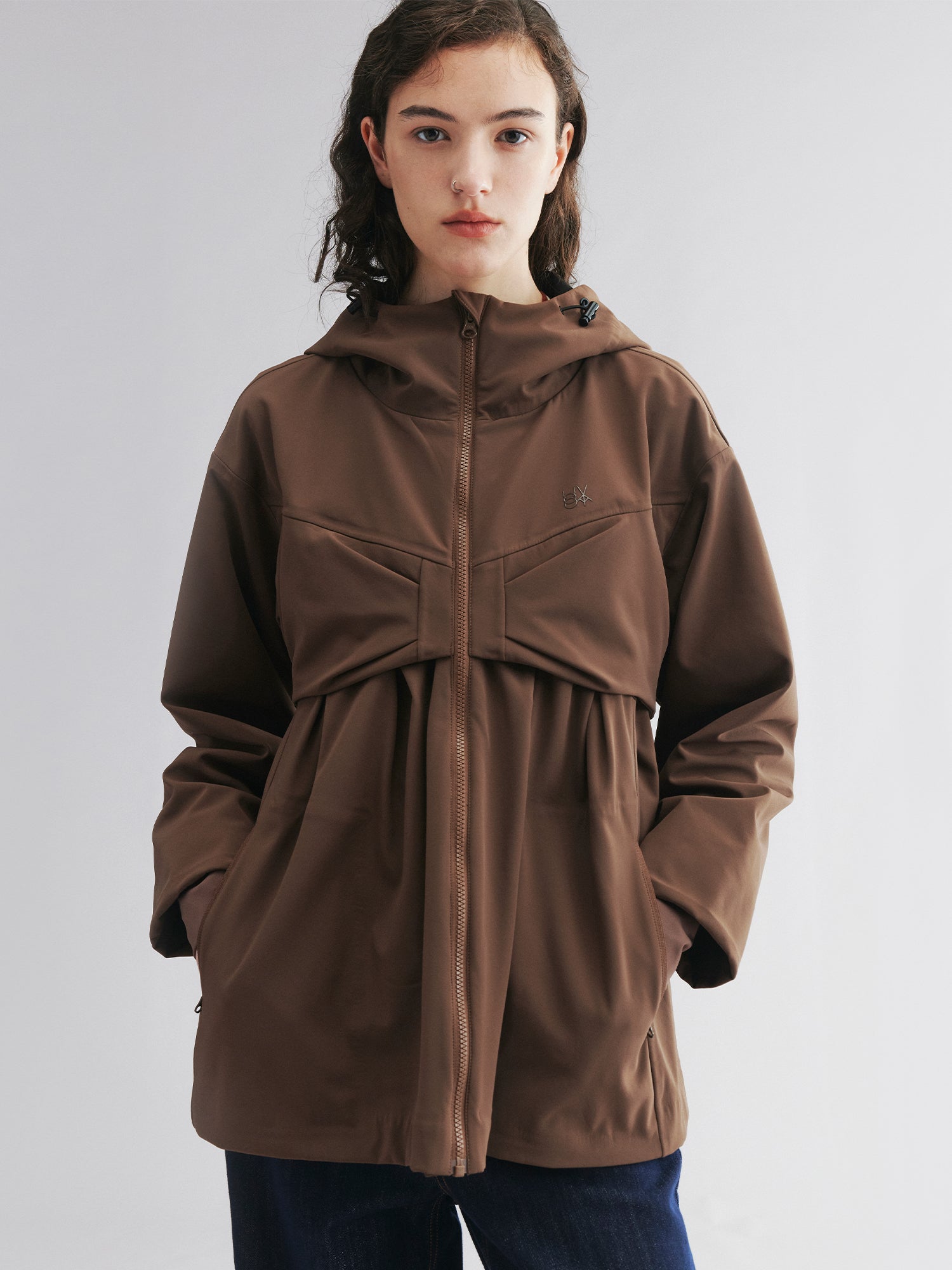 Classic outdoor functional jacket with bow detail