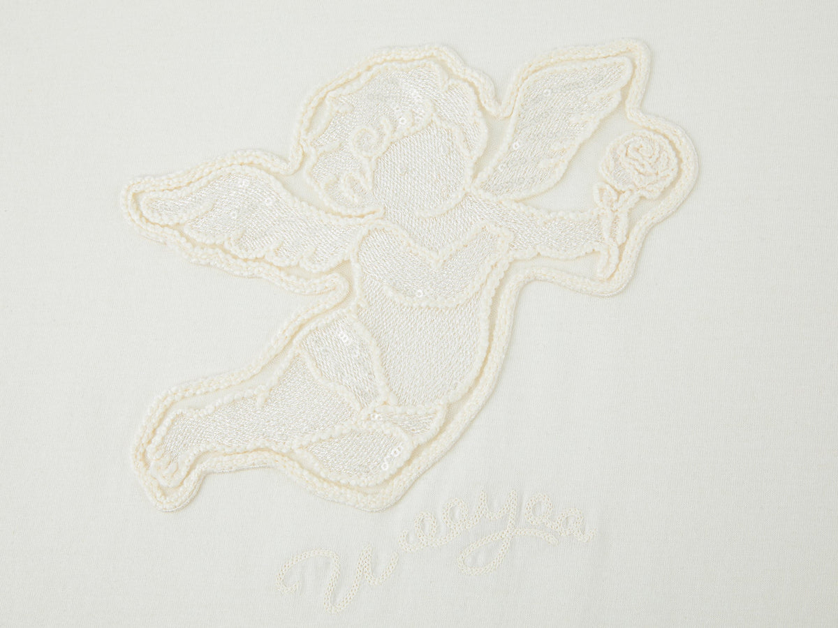 Layered tee dress with love and angel print