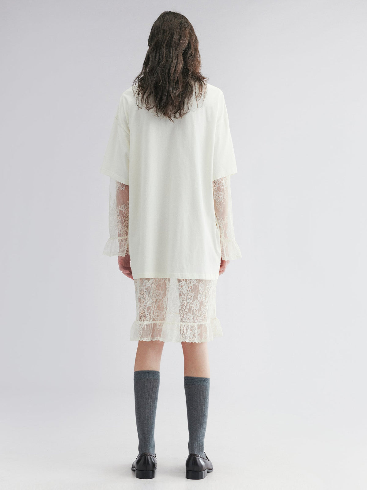 Layered tee dress with love and angel print