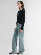 Vintage low-rise flared jeans