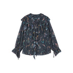 Mermaid ruffle collar shirt
