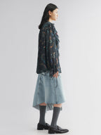 Mermaid ruffle collar shirt
