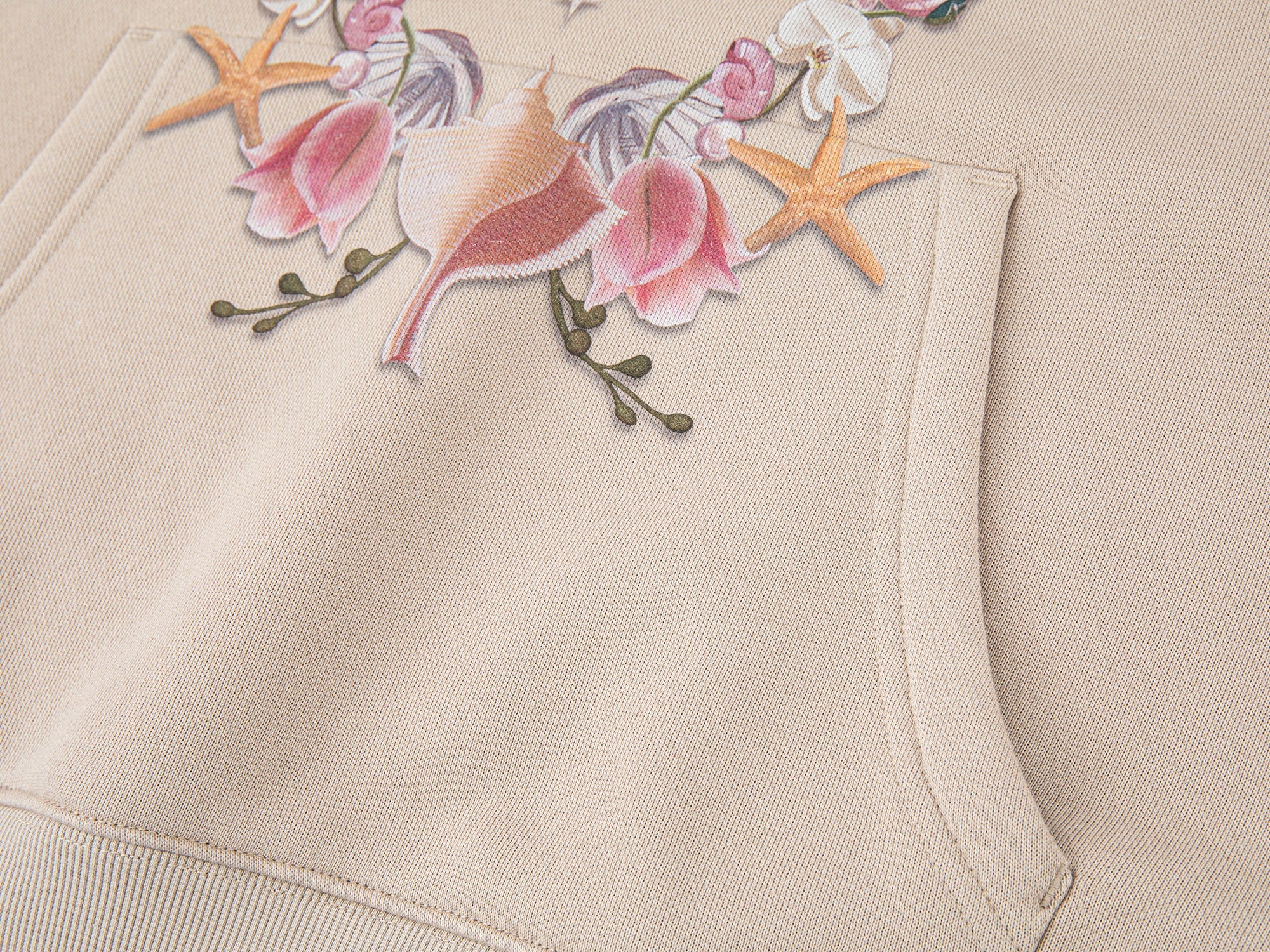 Shell floral print hoodie