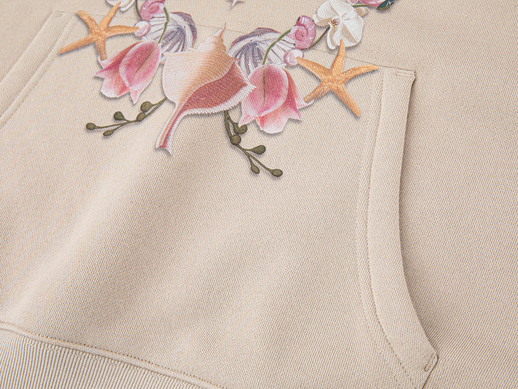 Shell floral print hoodie