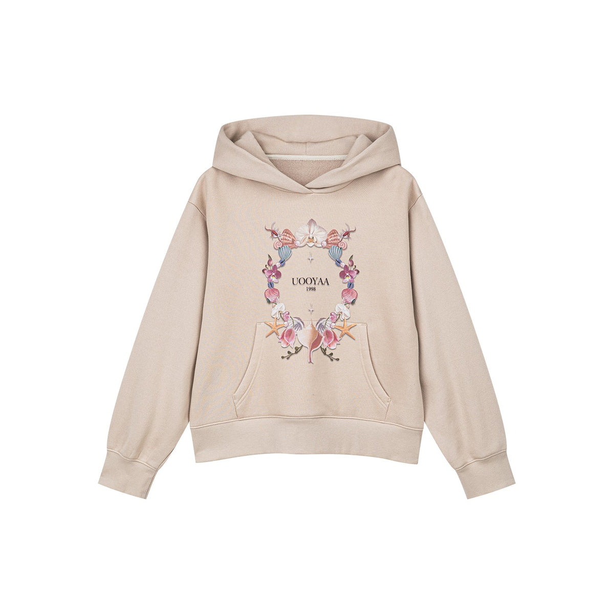 Shell floral print hoodie