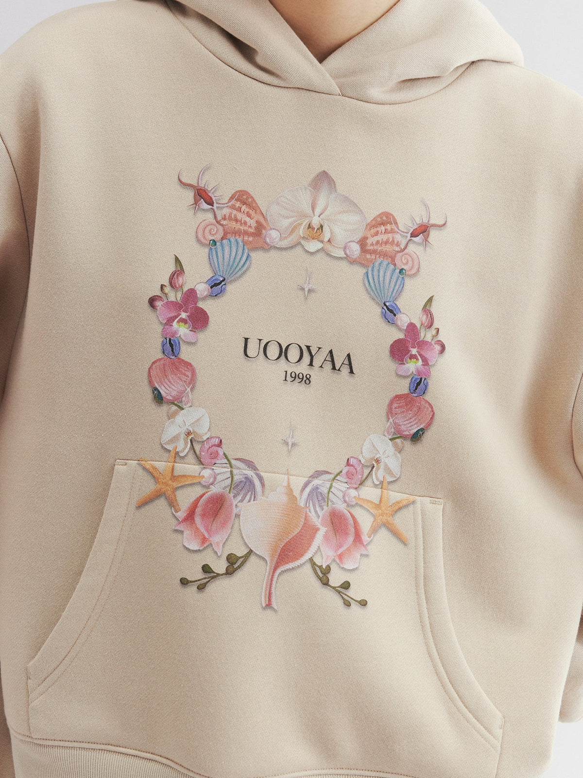 Shell floral print hoodie