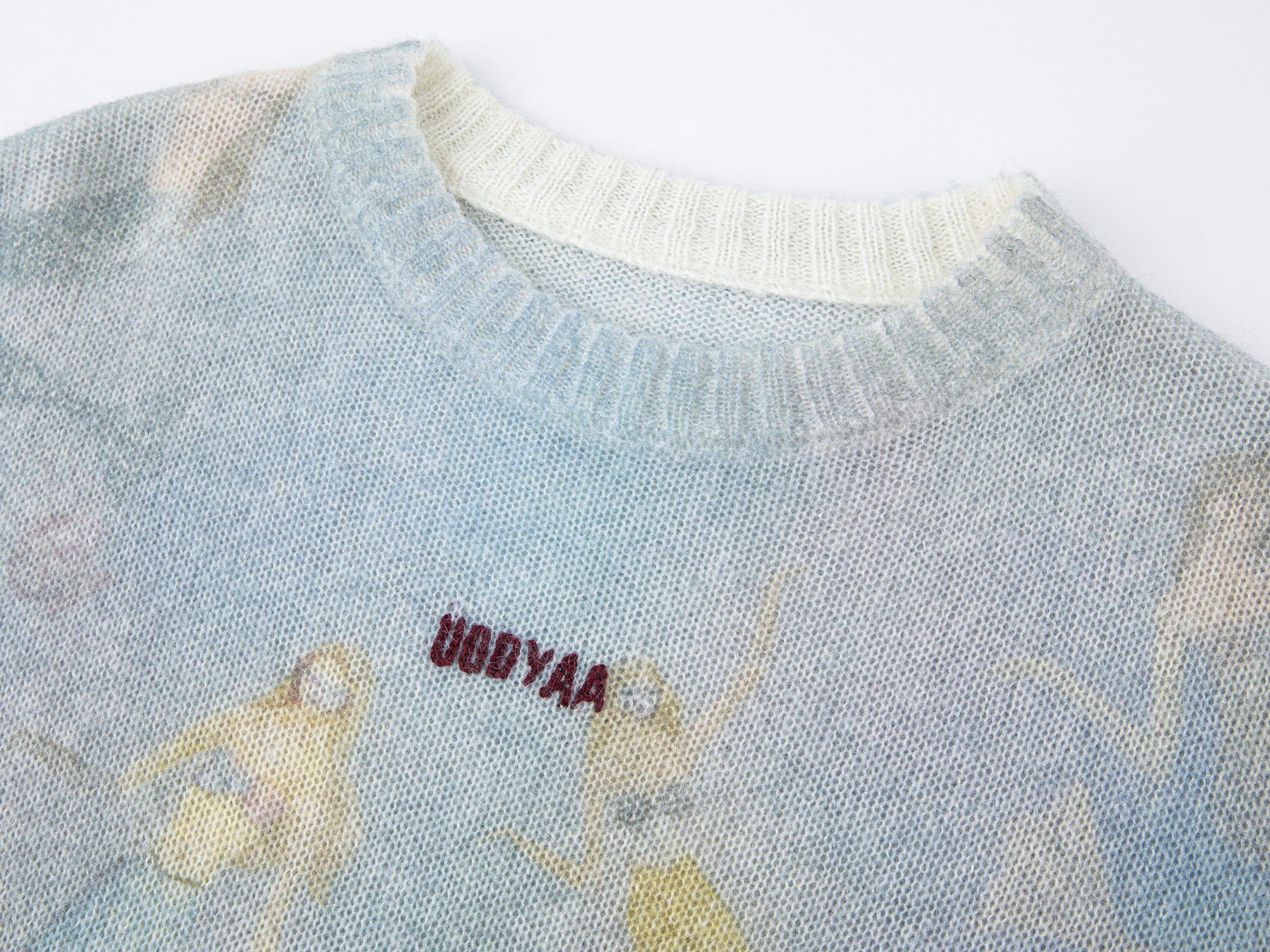 Mermaid print pullover sweater