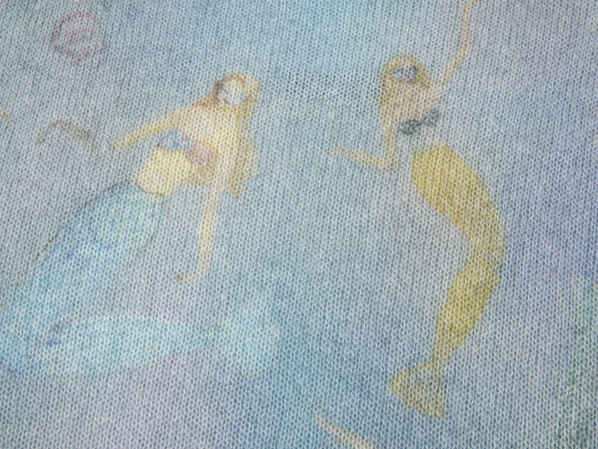 Mermaid print pullover sweater