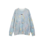 Mermaid print pullover sweater