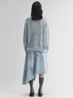 Mermaid print pullover sweater