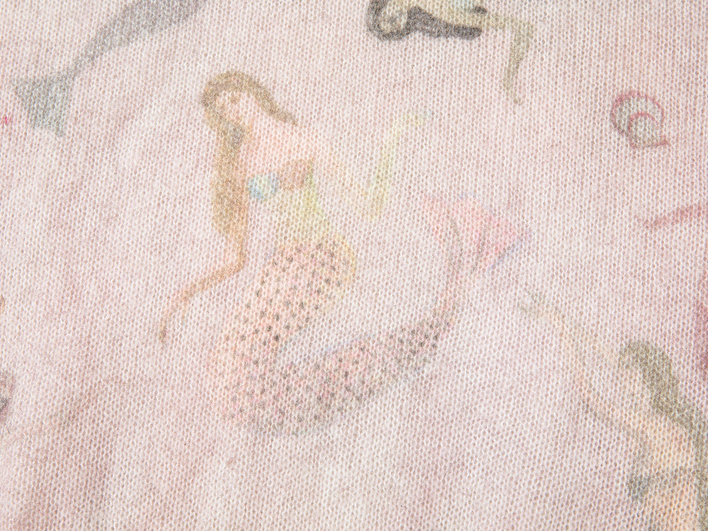 Mermaid print pullover sweater