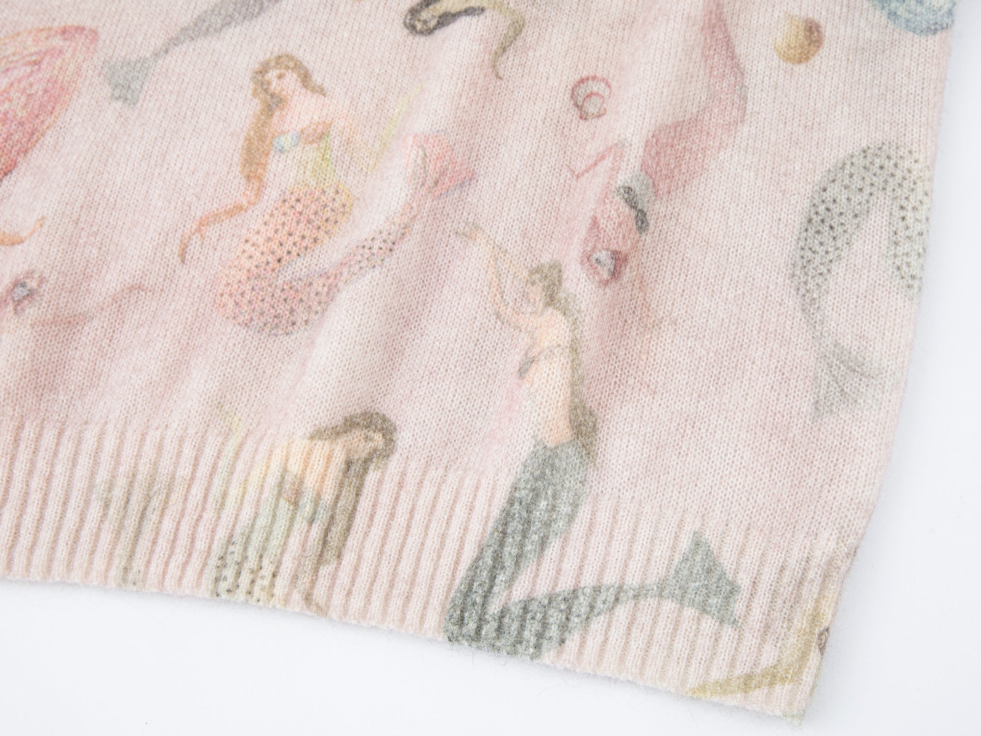 Mermaid print pullover sweater