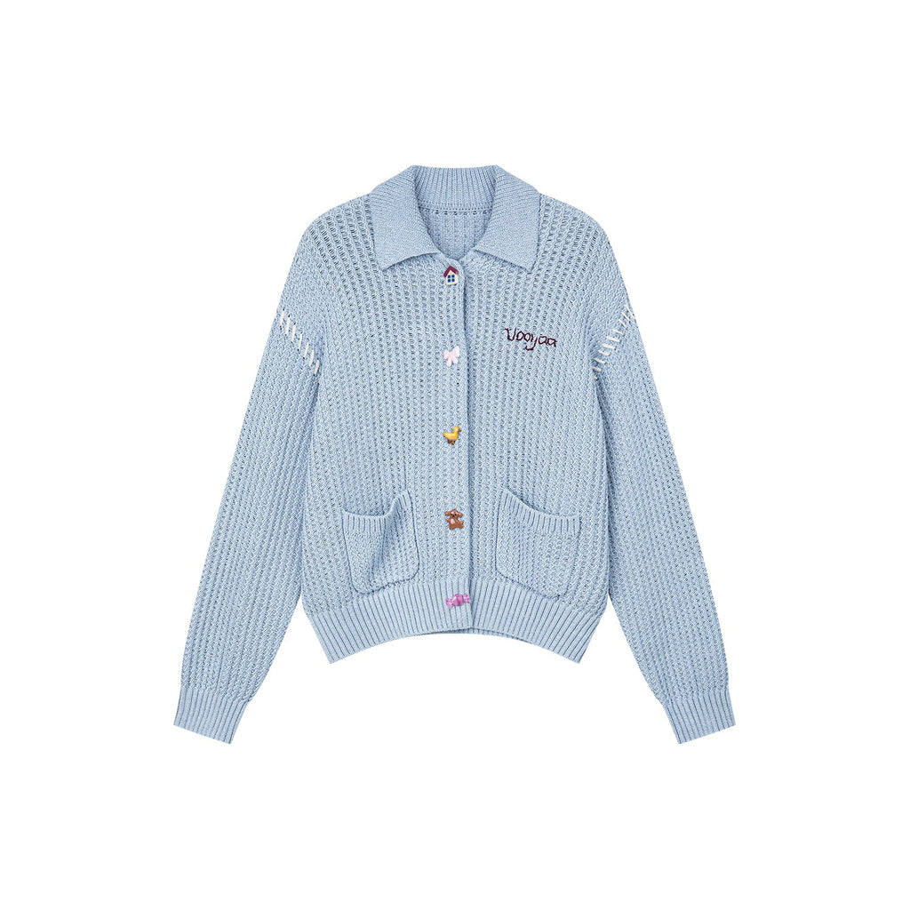Vintage knit cardigan with novelty buttons