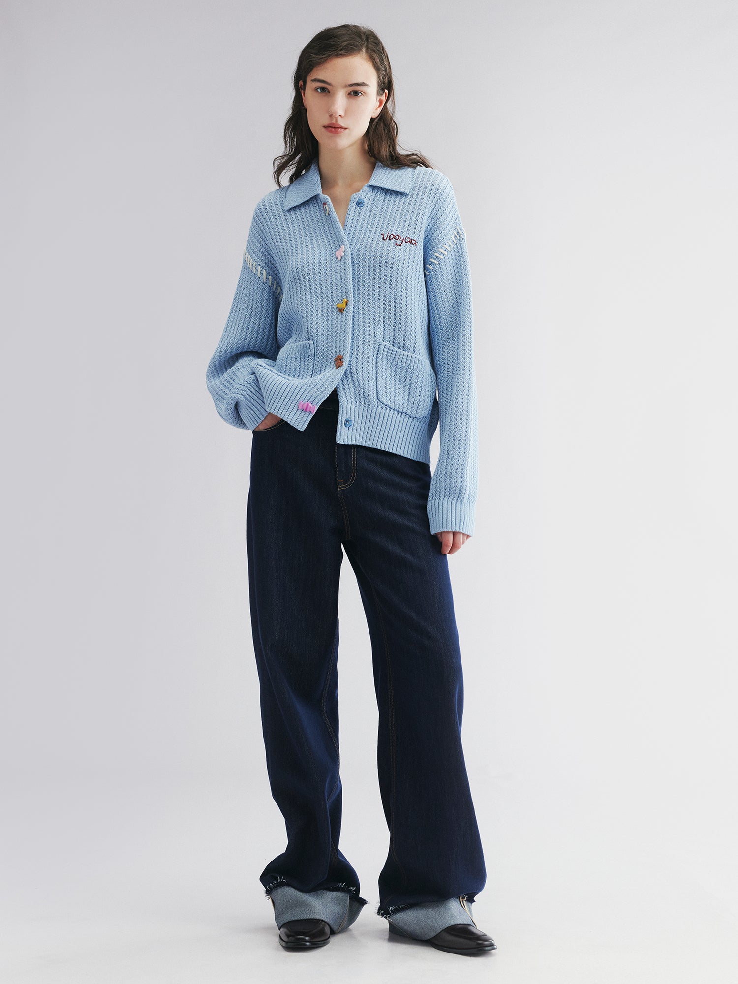 Vintage knit cardigan with novelty buttons