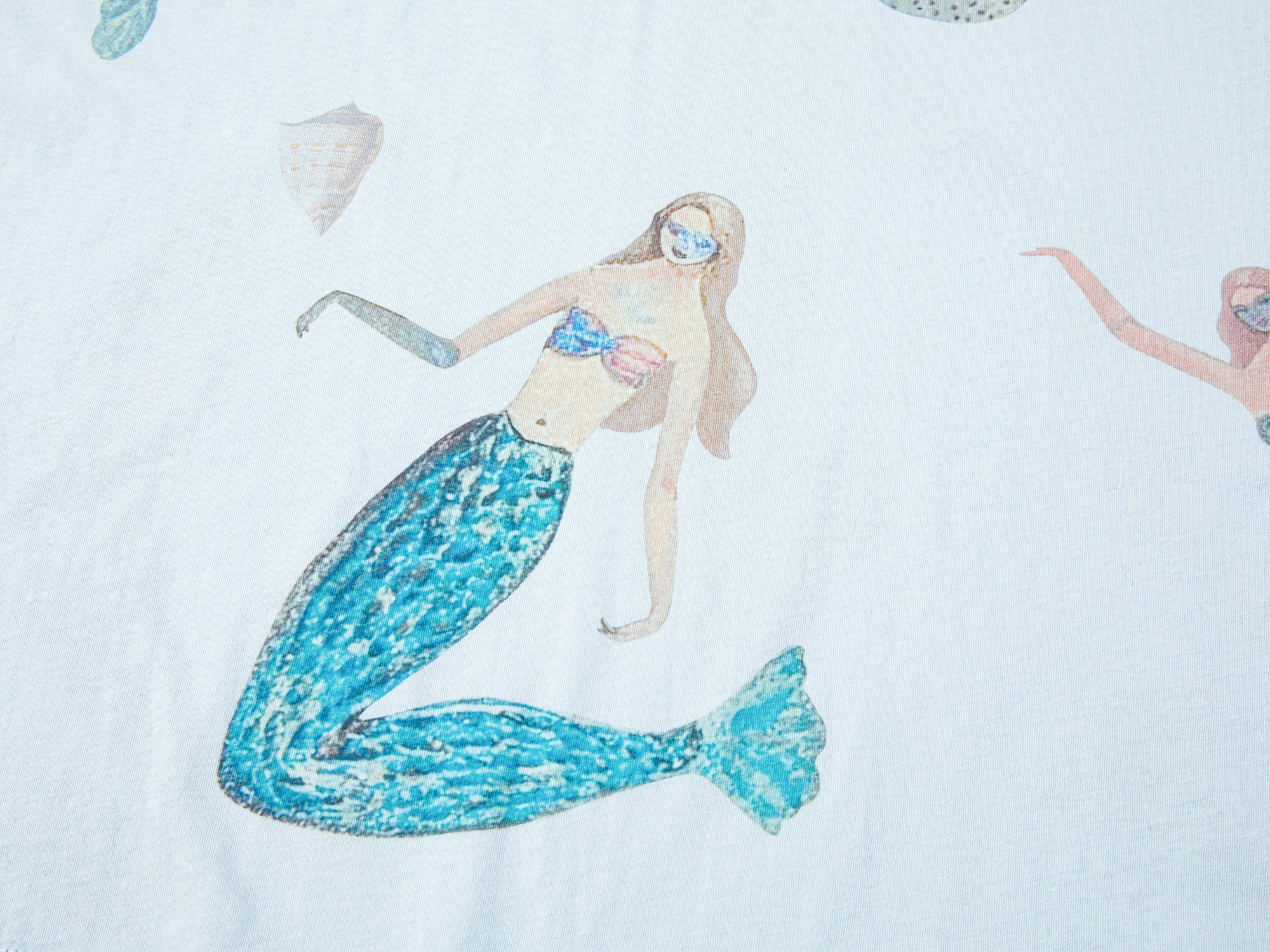 Mermaid print layered t-shirt