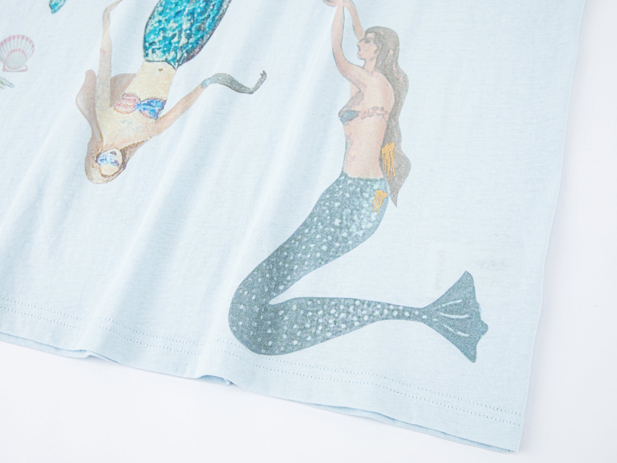 Mermaid print layered t-shirt