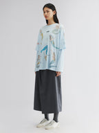 Mermaid print layered t-shirt