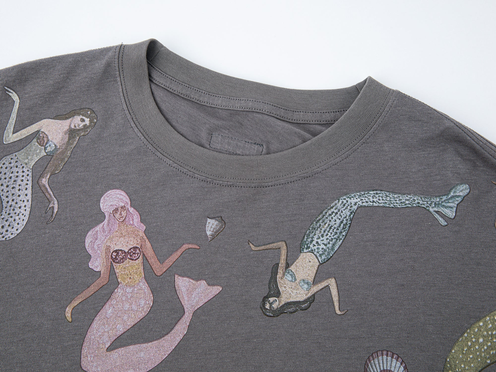 Mermaid long-sleeve print t-shirt