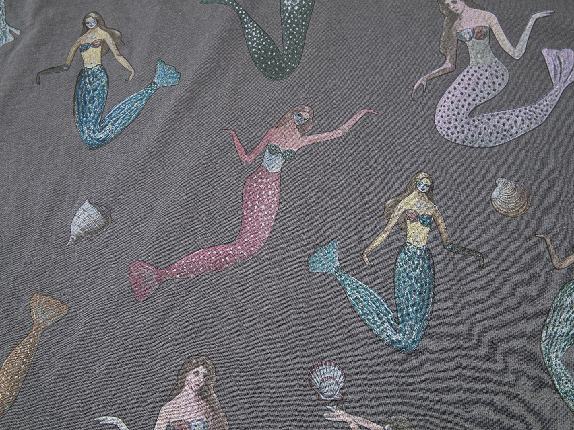 Mermaid long-sleeve print t-shirt