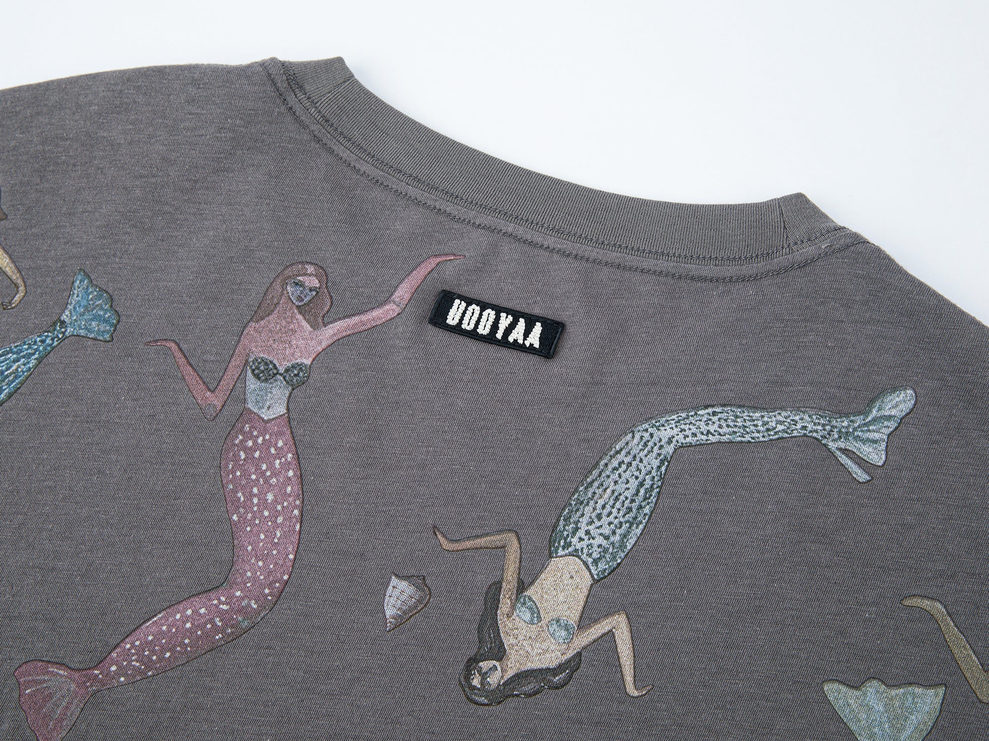 Mermaid long-sleeve print t-shirt