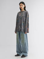 Mermaid long-sleeve print t-shirt