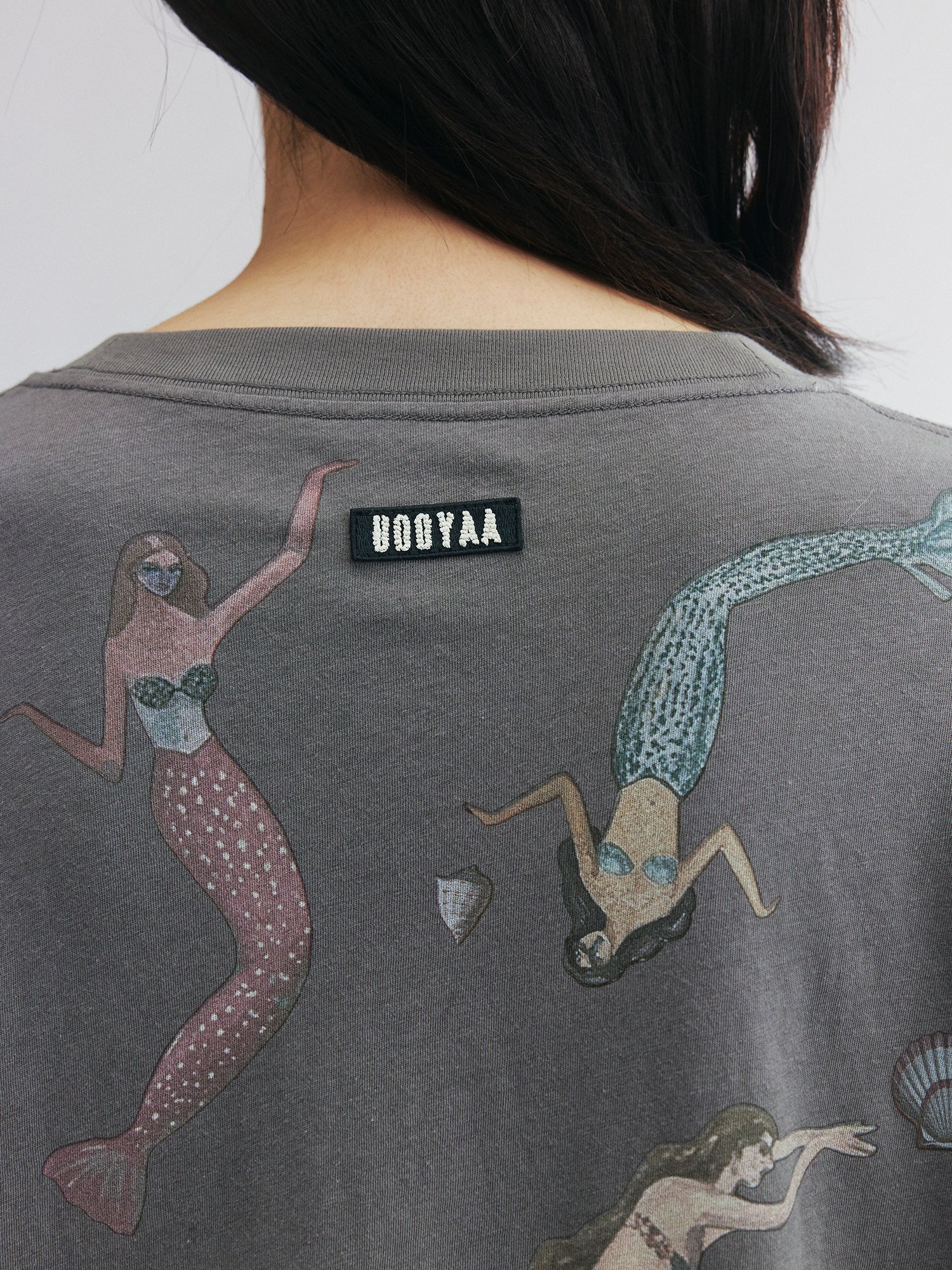 Mermaid long-sleeve print t-shirt