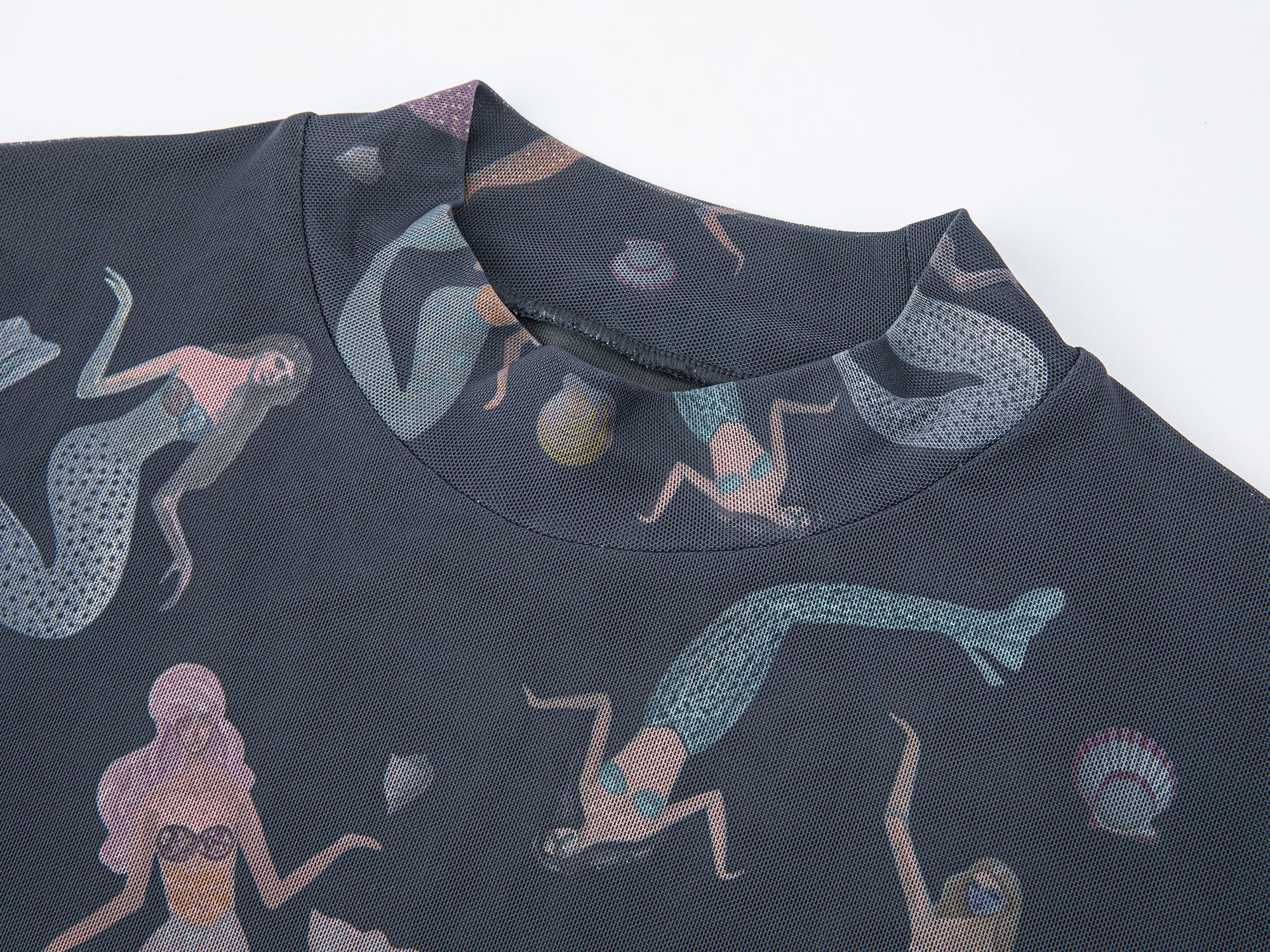 Mermaid mesh print t-shirt