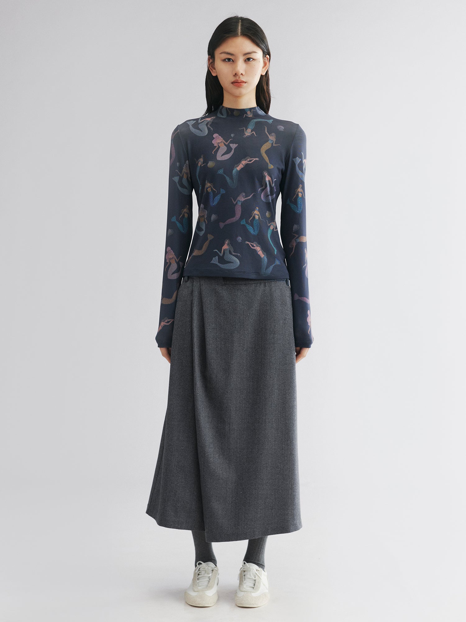 Mermaid mesh print t-shirt