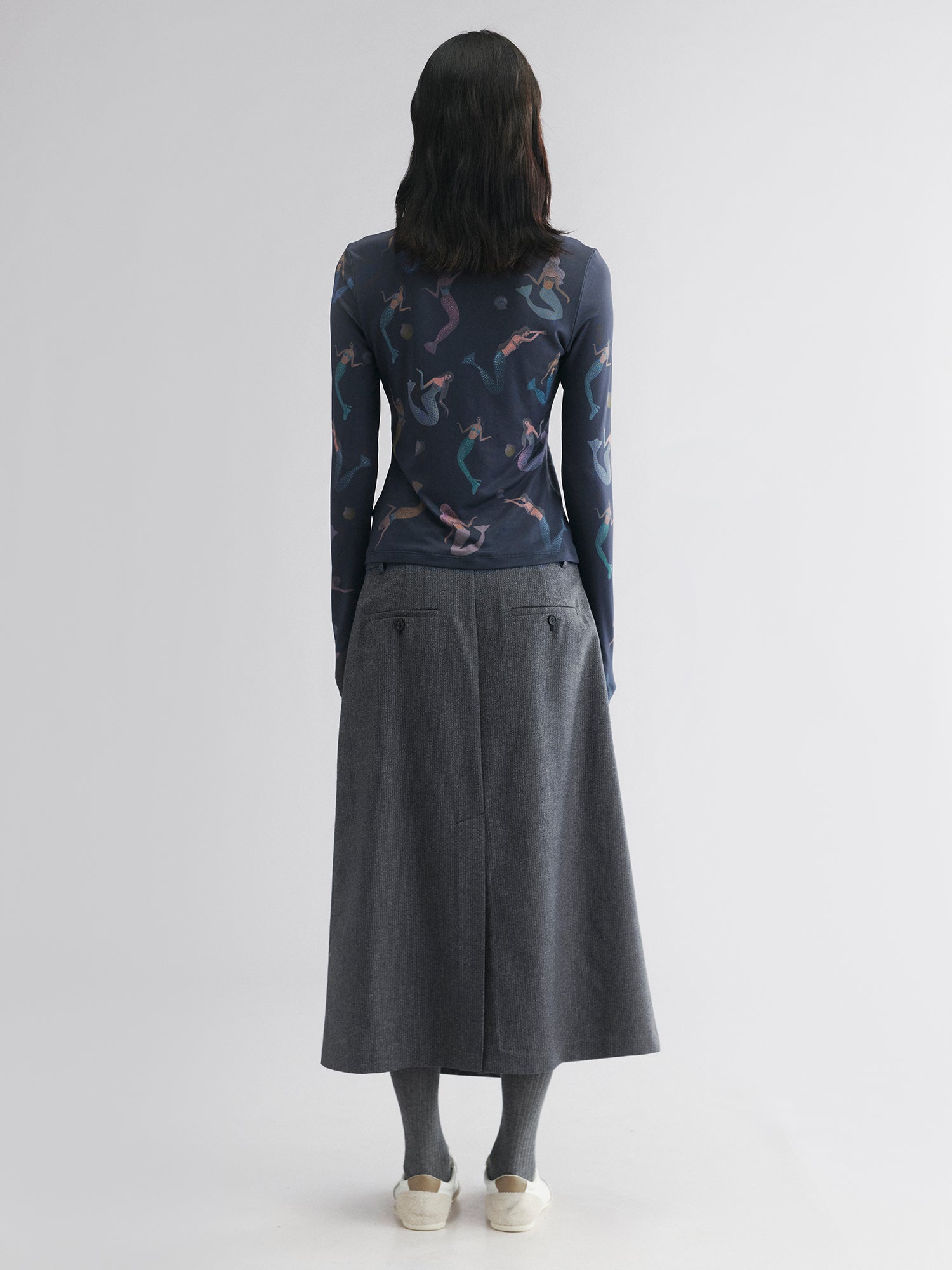 Mermaid mesh print t-shirt