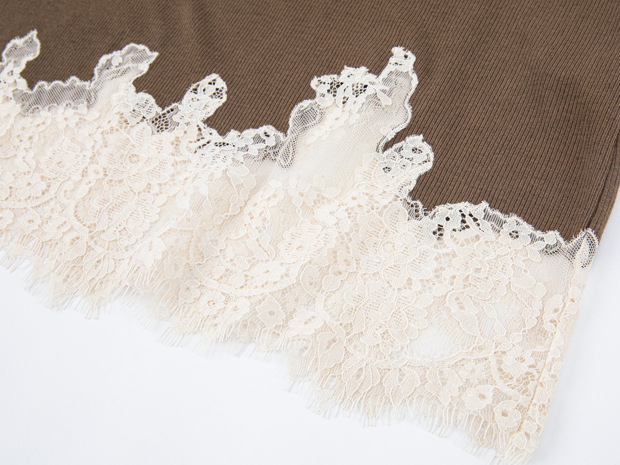 Lace hem henley t-shirt