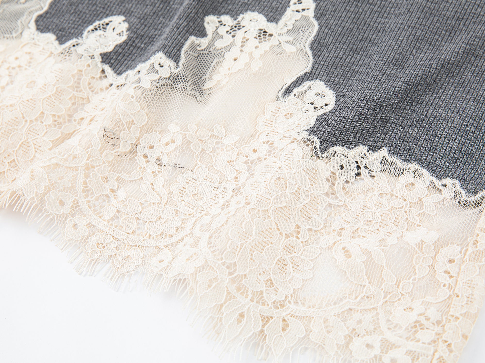 Lace hem henley t-shirt