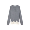 Lace hem henley t-shirt