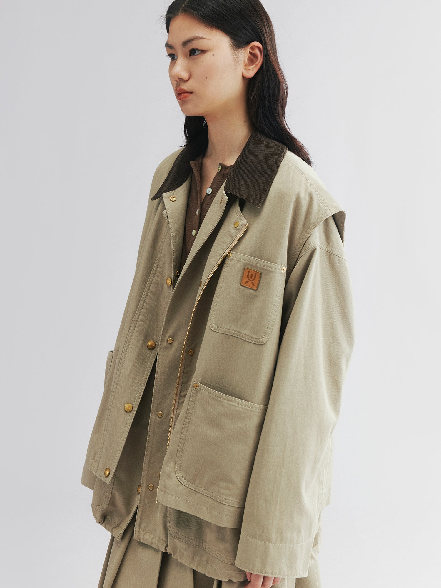 Two-piece layered utility jacket