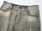 Vintage wash denim pants