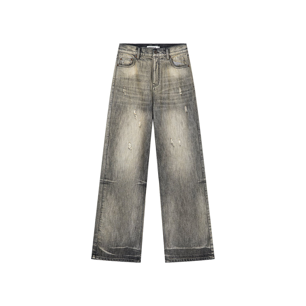 Vintage wash denim pants