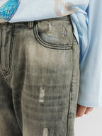 Vintage wash denim pants