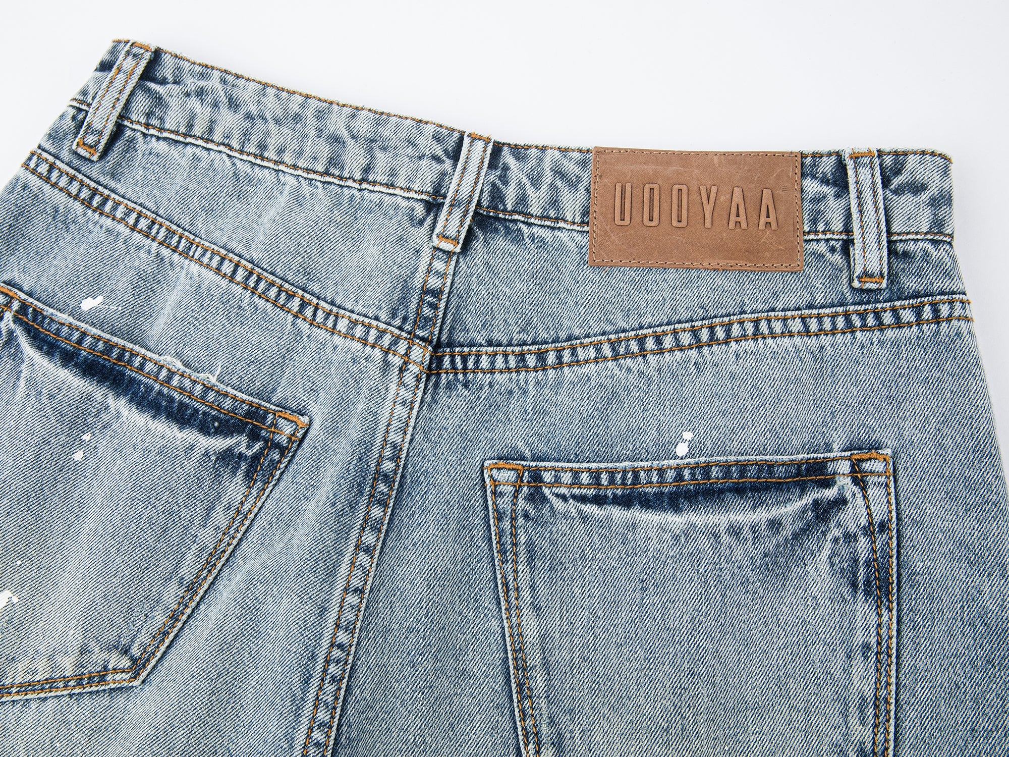 Twisted seam denim pants