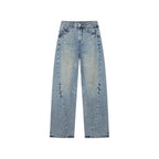 Twisted seam denim pants