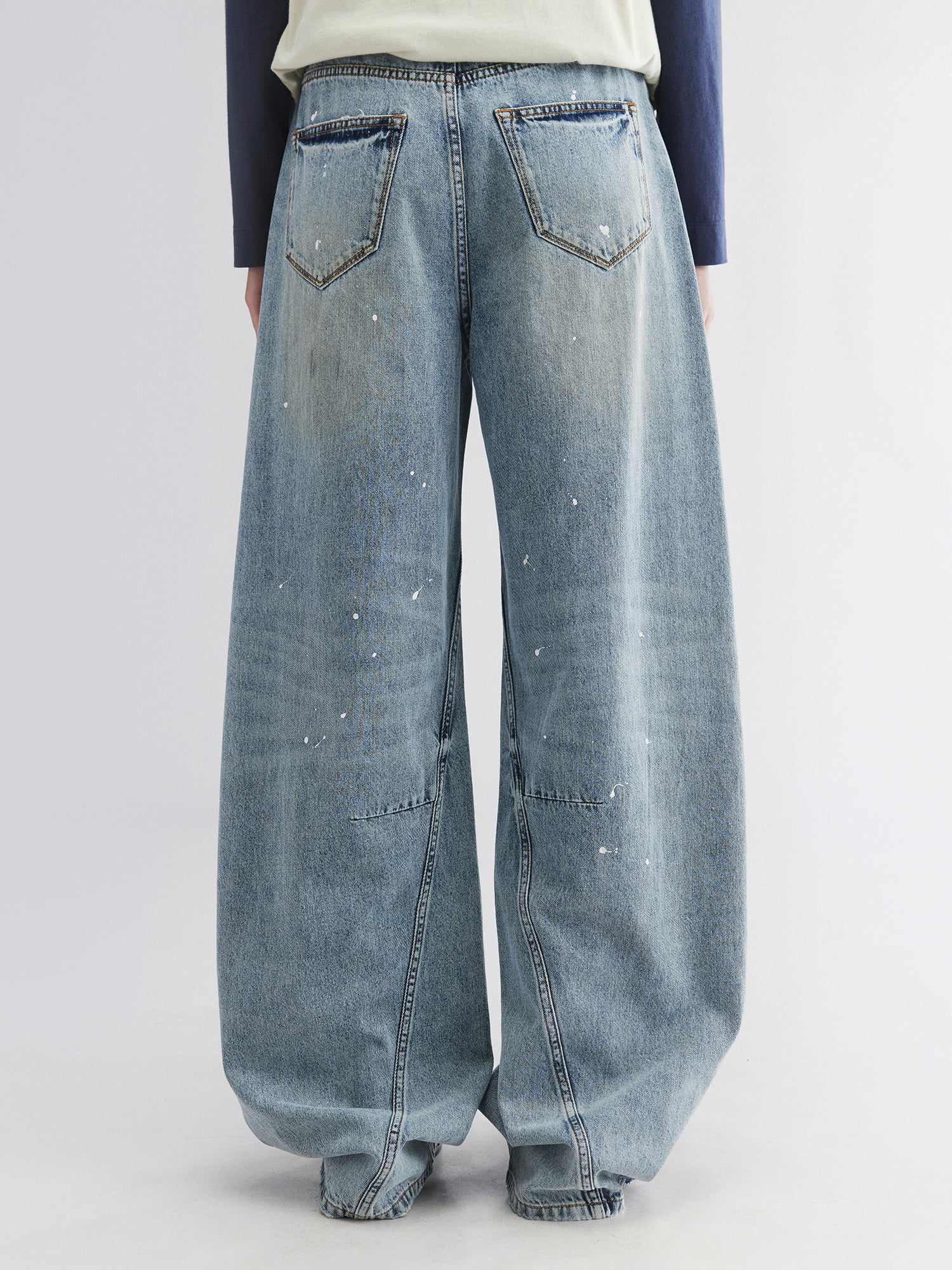 Twisted seam denim pants