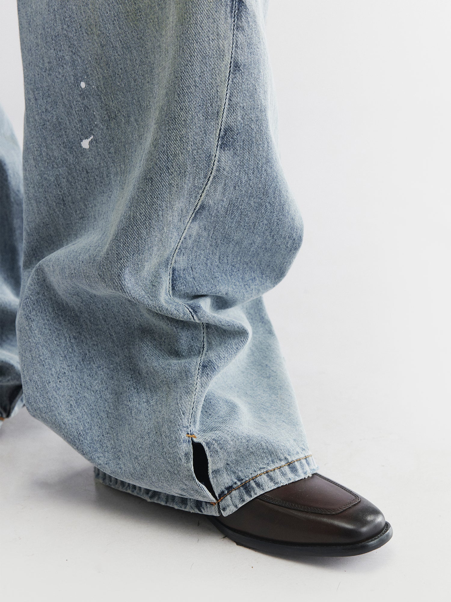 Twisted seam denim pants