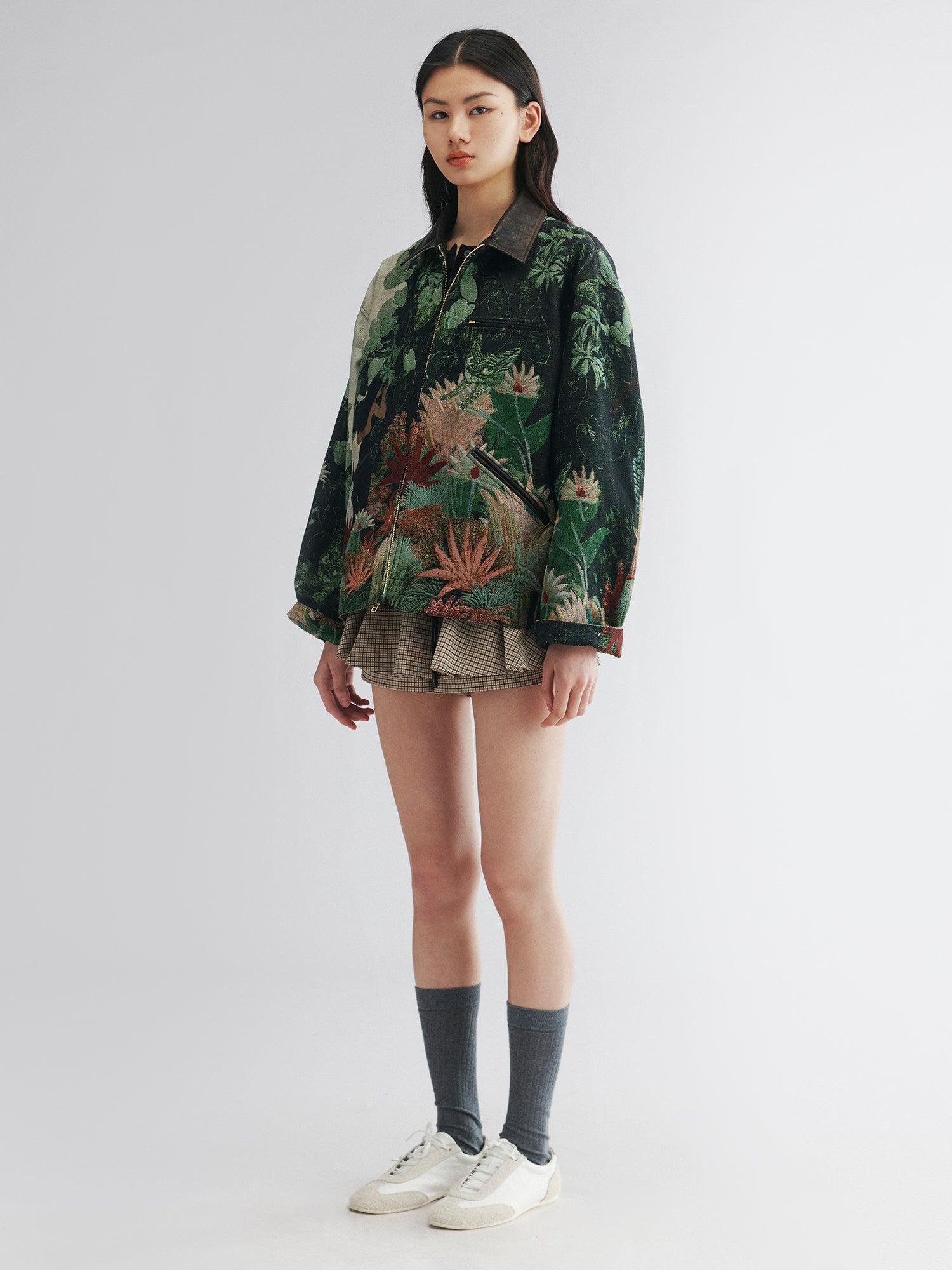Jungle print jacquard detroit jacket