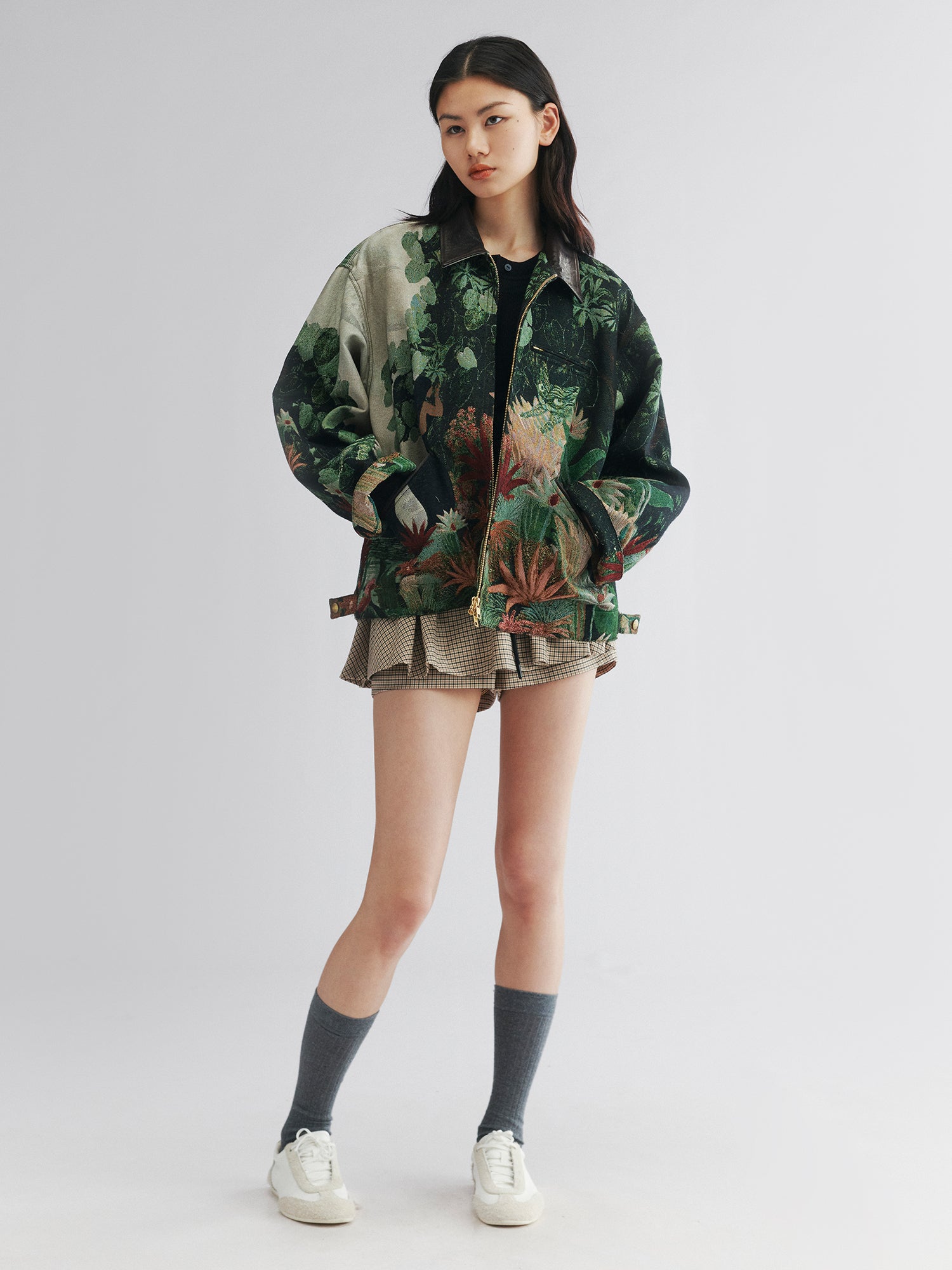 Jungle print jacquard detroit jacket