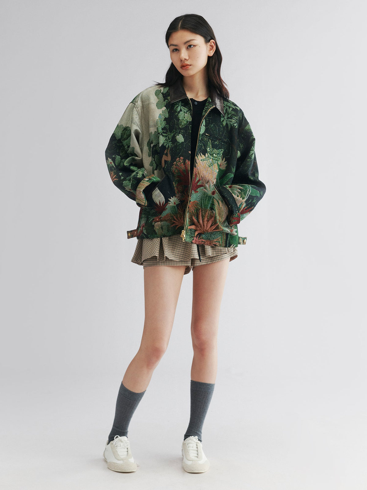 Jungle print jacquard detroit jacket