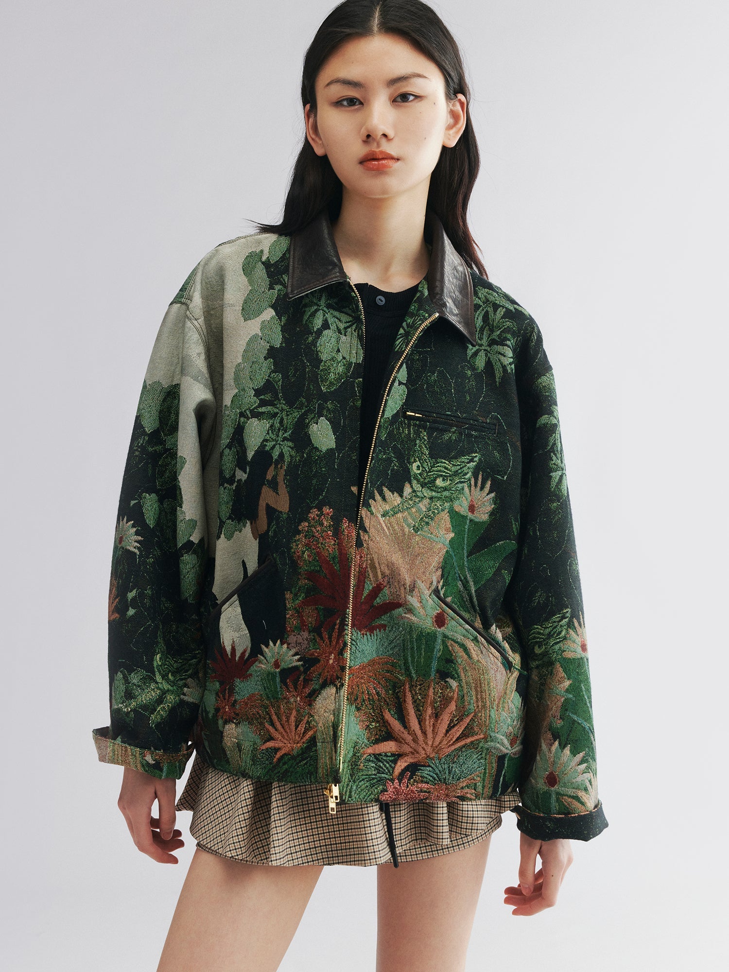 Jungle print jacquard detroit jacket
